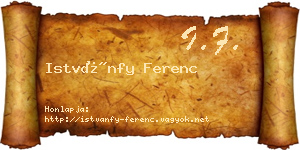 Istvánfy Ferenc névjegykártya